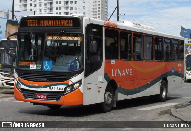 Linave Transportes RJ 146.141 na cidade de Nova Iguaçu, Rio de Janeiro, Brasil, por Lucas Lima. ID da foto: 8155939.