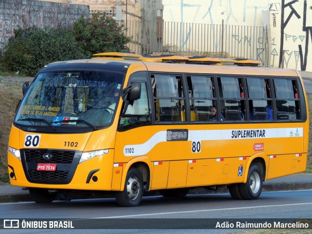 Transporte Suplementar de Belo Horizonte 1102 na cidade de Belo Horizonte, Minas Gerais, Brasil, por Adão Raimundo Marcelino. Número da foto: #8156308.