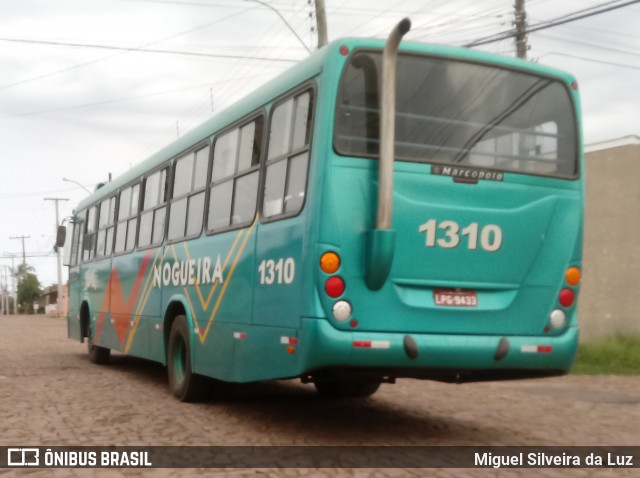 Viação Nogueira 1310 na cidade de Alegrete, Rio Grande do Sul, Brasil, por Miguel Silveira da Luz. ID da foto: 8154327.