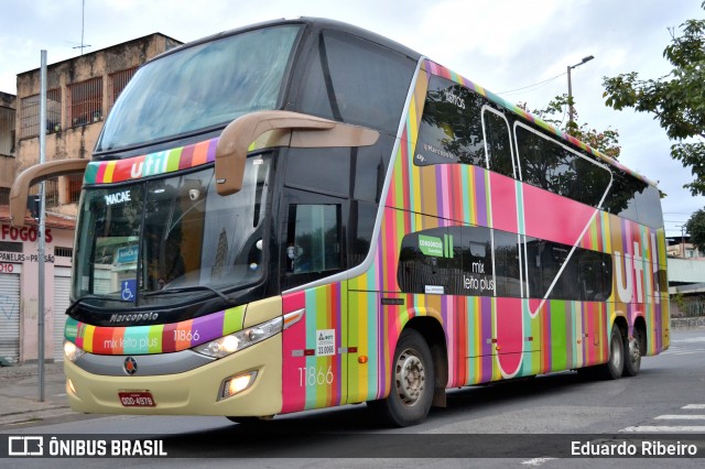 UTIL - União Transporte Interestadual de Luxo 11866 na cidade de Belo Horizonte, Minas Gerais, Brasil, por Eduardo Ribeiro. Número da foto: #8182471.