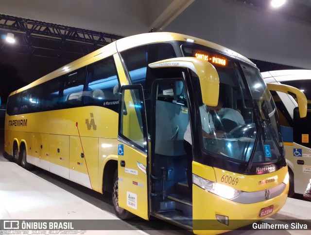 Viação Itapemirim 60069 na cidade de Santos, São Paulo, Brasil, por Guilherme Silva. Número da foto: #8181107.