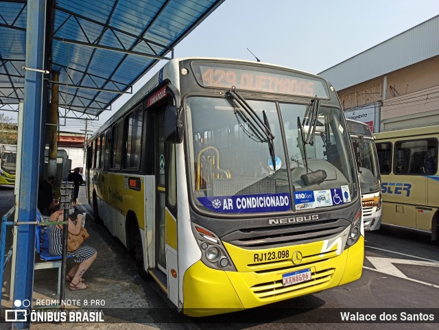 Viação Nilopolitana RJ 123.098 na cidade de Duque de Caxias, Rio de Janeiro, Brasil, por Walace dos Santos. ID da foto: 8181824.