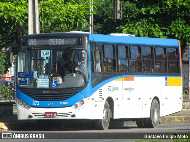 Transportadora Globo 872 na cidade de Recife, Pernambuco, Brasil, por Gustavo Felipe Melo. ID da foto: 8181900.