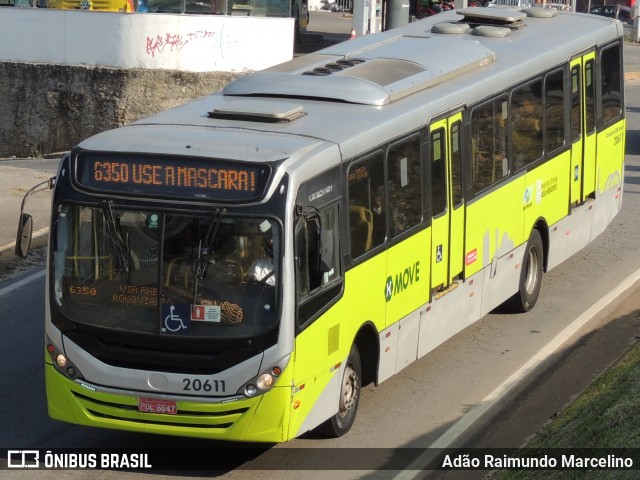 SM Transportes 20611 na cidade de Belo Horizonte, Minas Gerais, Brasil, por Adão Raimundo Marcelino. ID da foto: 8183049.