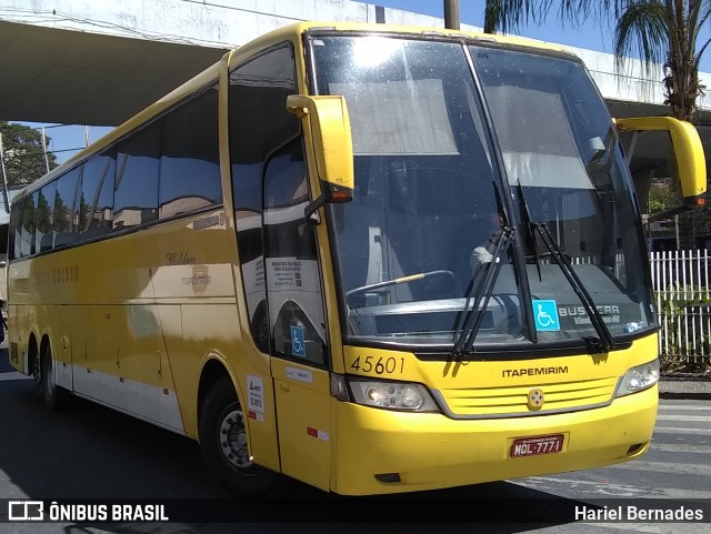 Viação Itapemirim 45601 na cidade de Belo Horizonte, Minas Gerais, Brasil, por Hariel Bernades. ID da foto: 8184106.