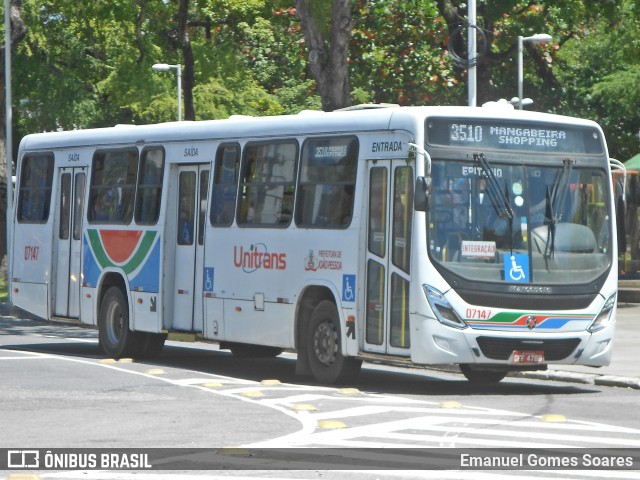 Consórcio Unitrans - 07 > Transnacional 07147 na cidade de João Pessoa, Paraíba, Brasil, por Emanuel Gomes Soares. ID da foto: 8183582.