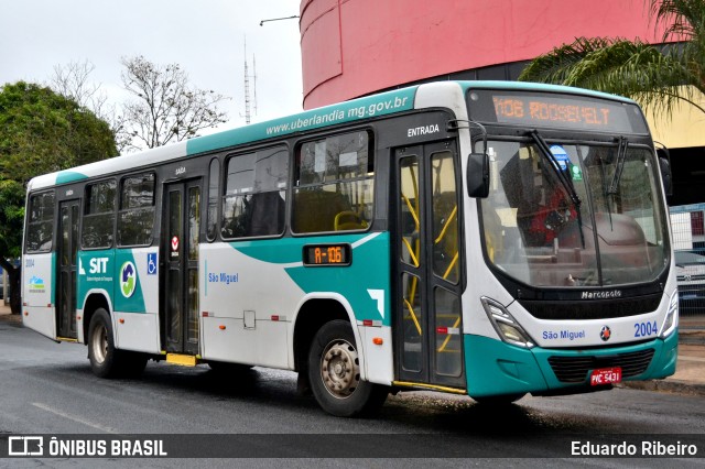 Transporte Urbano São Miguel 2004 na cidade de Uberlândia, Minas Gerais, Brasil, por Eduardo Ribeiro. ID da foto: 8187926.