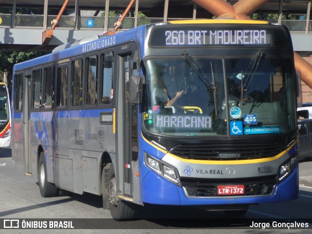 Viação Vila Real B11581 na cidade de Rio de Janeiro, Rio de Janeiro, Brasil, por Jorge Gonçalves. Número da foto: #8189774.