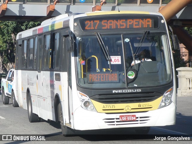 Viação Nossa Senhora das Graças A71535 na cidade de Rio de Janeiro, Rio de Janeiro, Brasil, por Jorge Gonçalves. Número da foto: #8189225.