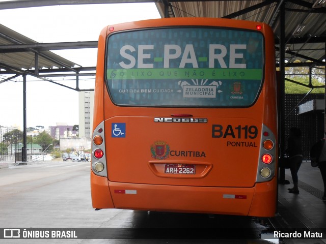 Transporte Coletivo Glória BA119 na cidade de Curitiba, Paraná, Brasil, por Ricardo Matu. ID da foto: 8190898.