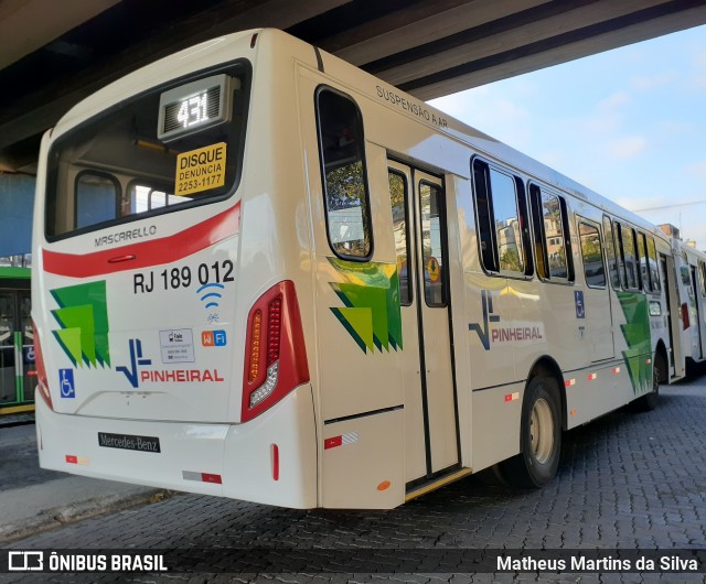 Viação Pinheiral RJ 189.012 na cidade de Volta Redonda, Rio de Janeiro, Brasil, por Matheus Martins da Silva. Número da foto: #8192686.