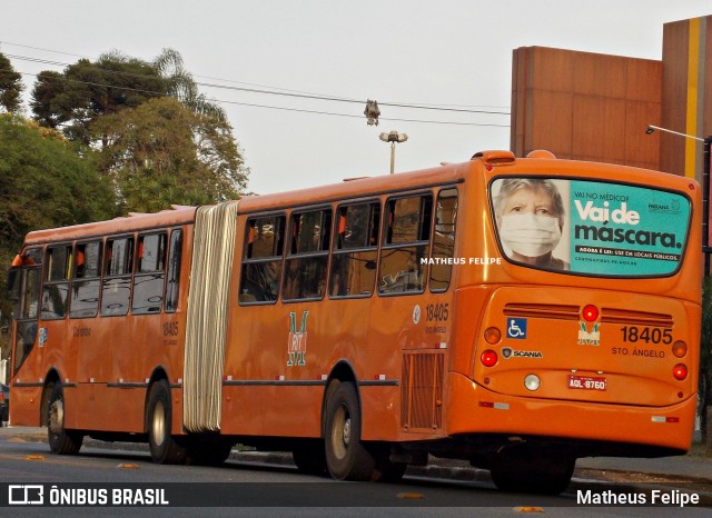Viação Santo Ângelo 18405 na cidade de Curitiba, Paraná, Brasil, por Matheus Felipe. Número da foto: #8198207.