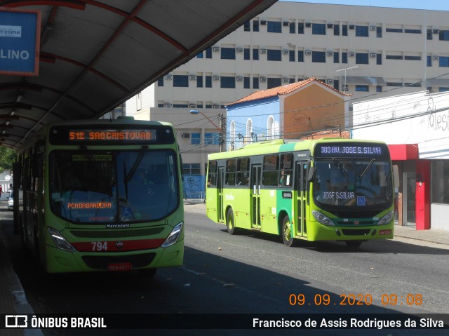 Viação Santana 02794 na cidade de Teresina, Piauí, Brasil, por Francisco de Assis Rodrigues da Silva. Número da foto: #8196782.