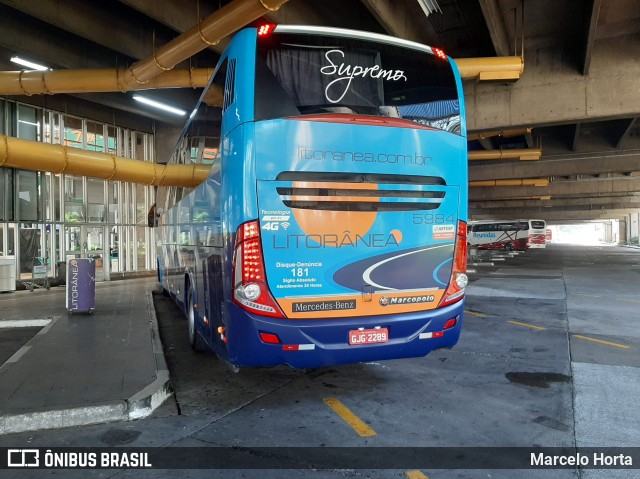 Litorânea Transportes Coletivos 5984 na cidade de São Paulo, São Paulo, Brasil, por Marcelo Horta. ID da foto: 8199072.