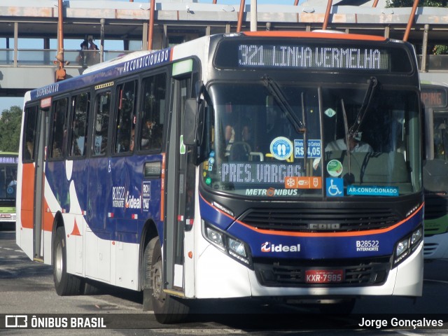 Viação Ideal B28522 na cidade de Rio de Janeiro, Rio de Janeiro, Brasil, por Jorge Gonçalves. ID da foto: 8199423.