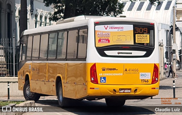Real Auto Ônibus A41466 na cidade de Rio de Janeiro, Rio de Janeiro, Brasil, por Claudio Luiz. Número da foto: #8204418.