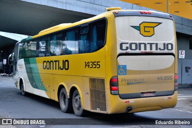 Empresa Gontijo de Transportes 14355 na cidade de Belo Horizonte, Minas Gerais, Brasil, por Eduardo Ribeiro. ID da foto: 8201449.