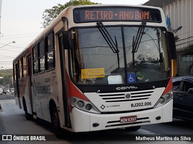 Viação Sul Fluminense RJ 202.006 na cidade de Volta Redonda, Rio de Janeiro, Brasil, por Matheus Martins da Silva. Número da foto: #8204119.