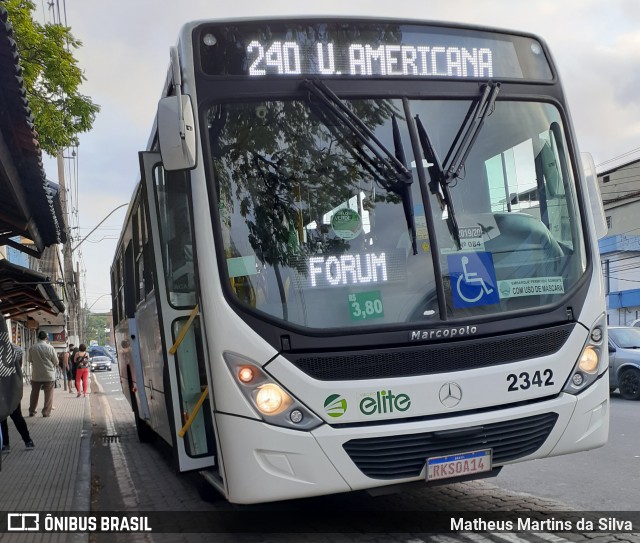 Viação Elite 2342 na cidade de Volta Redonda, Rio de Janeiro, Brasil, por Matheus Martins da Silva. Número da foto: #8204133.