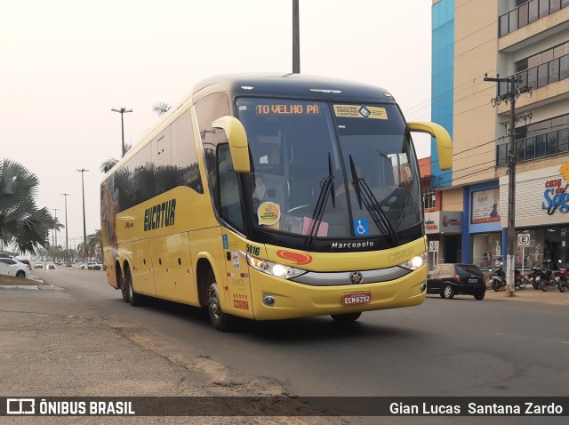 Eucatur - Empresa União Cascavel de Transportes e Turismo 5016 na cidade de Ji-Paraná, Rondônia, Brasil, por Gian Lucas  Santana Zardo. Número da foto: #8204113.
