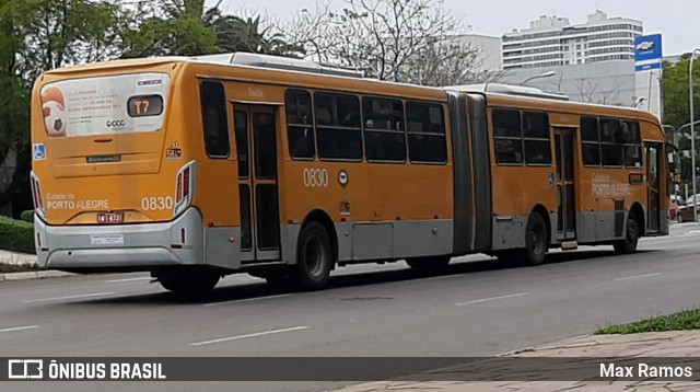 Companhia Carris Porto-Alegrense 0830 na cidade de Porto Alegre, Rio Grande do Sul, Brasil, por Max Ramos. ID da foto: 8202974.