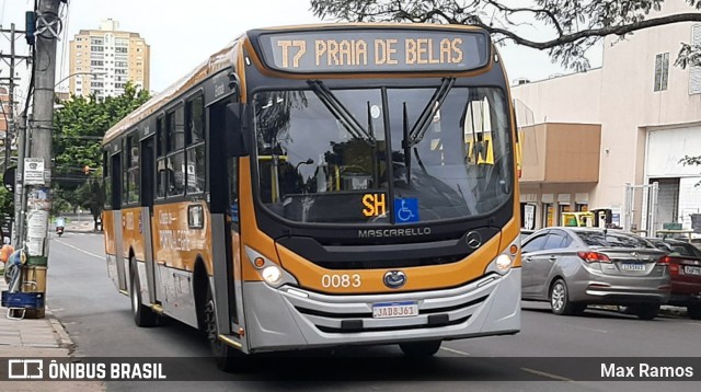 Companhia Carris Porto-Alegrense 0083 na cidade de Porto Alegre, Rio Grande do Sul, Brasil, por Max Ramos. Número da foto: #8202969.