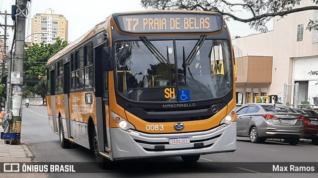 Companhia Carris Porto-Alegrense 0083 na cidade de Porto Alegre, Rio Grande do Sul, Brasil, por Max Ramos. ID da foto: 8202969.