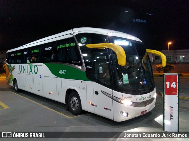 Empresa União de Transportes 4147 na cidade de Itajaí, Santa Catarina, Brasil, por Jonatan Eduardo Jurk Ramos. ID da foto: 8201909.