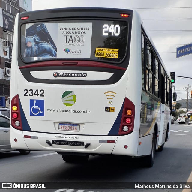 Viação Elite 2342 na cidade de Volta Redonda, Rio de Janeiro, Brasil, por Matheus Martins da Silva. Número da foto: #8204127.