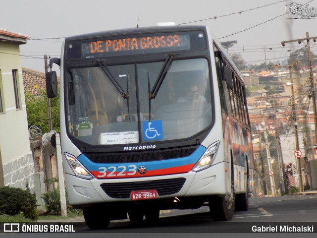 Viação Santana Iapó 3223 na cidade de Ponta Grossa, Paraná, Brasil, por Gabriel Michalski. ID da foto: 8206884.