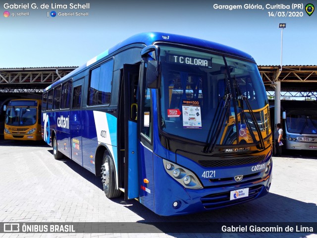 Cattani Transportes e Turismo 4021 na cidade de Curitiba, Paraná, Brasil, por Gabriel Giacomin de Lima. Número da foto: #8206736.
