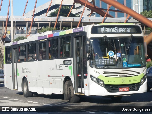 Viação Ideal B28560 na cidade de Rio de Janeiro, Rio de Janeiro, Brasil, por Jorge Gonçalves. Número da foto: #8206305.