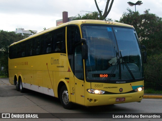 Viação Itapemirim 8869 na cidade de São Paulo, São Paulo, Brasil, por Lucas Adriano Bernardino. Número da foto: #8209484.