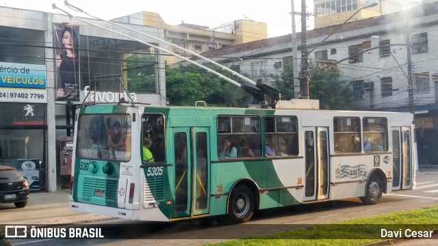 Viação Piracicabana Santos 5305 na cidade de Santos, São Paulo, Brasil, por Davi Cesar. ID da foto: 8157676.