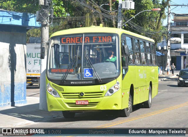 Viação Paraíso Verde 03 na cidade de Guapimirim, Rio de Janeiro, Brasil, por Eduardo  Marques Teixeira. ID da foto: 8211226.