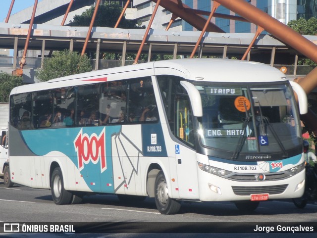 Auto Viação 1001 RJ 108.703 na cidade de Rio de Janeiro, Rio de Janeiro, Brasil, por Jorge Gonçalves. Número da foto: #8212940.