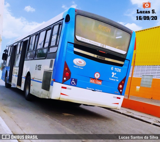 Viação Grajaú S.A. 6 1126 na cidade de São Paulo, São Paulo, Brasil, por Lucas Santos da Silva. ID da foto: 8215862.