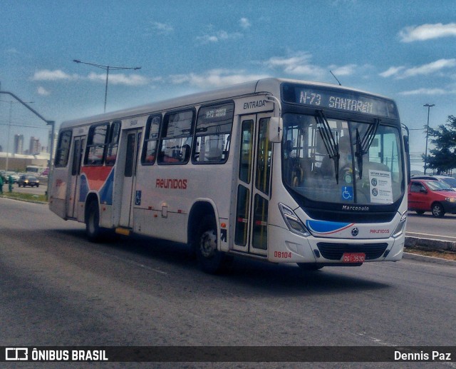Reunidas Transportes Urbanos 08104 na cidade de Natal, Rio Grande do Norte, Brasil, por Dennis Paz. Número da foto: #8215466.