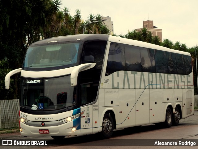 Auto Viação Catarinense 3375 na cidade de Curitiba, Paraná, Brasil, por Alexandre Rodrigo. ID da foto: 8213980.