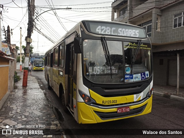 Viação Nilopolitana RJ 123.003 na cidade de Nilópolis, Rio de Janeiro, Brasil, por Walace dos Santos. Número da foto: #8214219.