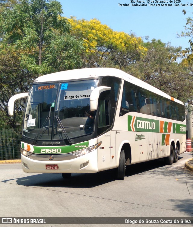 Empresa Gontijo de Transportes 21680 na cidade de São Paulo, São Paulo, Brasil, por Diego de Souza Costa da Silva. ID da foto: 8214568.