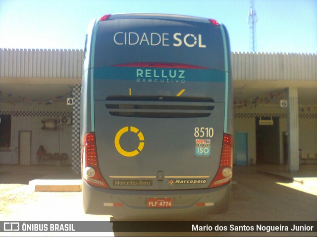 Viação Cidade Sol 8510 na cidade de Irecê, Bahia, Brasil, por Mario dos Santos Nogueira Junior. ID da foto: 8215056.