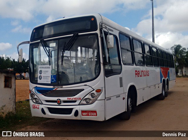 Reunidas Transportes Urbanos 0843 na cidade de Natal, Rio Grande do Norte, Brasil, por Dennis Paz. ID da foto: 8214258.