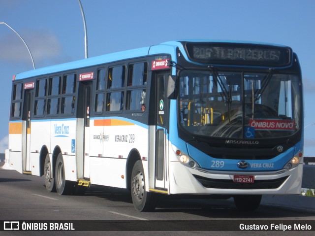 Expresso Vera Cruz 289 na cidade de Recife, Pernambuco, Brasil, por Gustavo Felipe Melo. ID da foto: 8215123.