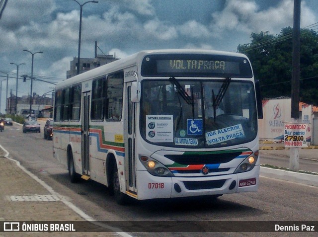 Auto Ônibus Santa Maria Transporte e Turismo 07018 na cidade de Natal, Rio Grande do Norte, Brasil, por Dennis Paz. Número da foto: #8214008.