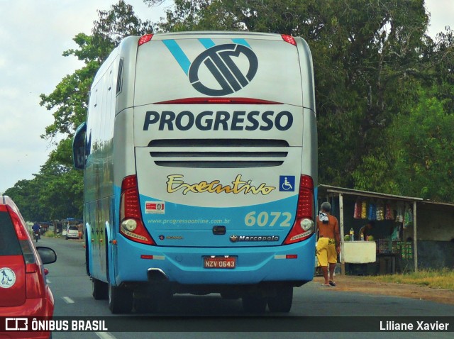 Auto Viação Progresso 6072 na cidade de Vitória de Santo Antão, Pernambuco, Brasil, por Liliane Xavier. ID da foto: 8218107.