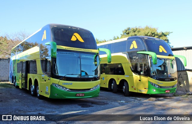 Viação Amarelinho 13802 na cidade de Belo Horizonte, Minas Gerais, Brasil, por Lucas Elson de Oliveira. ID da foto: 8217546.