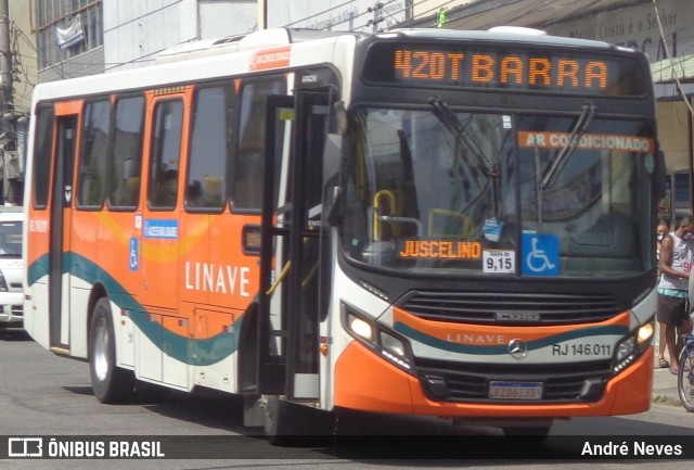 Linave Transportes RJ 146.011 na cidade de Nilópolis, Rio de Janeiro, Brasil, por André Neves . Número da foto: #8219740.
