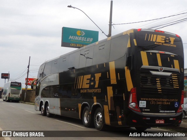 EBT - Expresso Biagini Transportes 3595 na cidade de Belo Horizonte, Minas Gerais, Brasil, por Adão Raimundo Marcelino. ID da foto: 8221379.