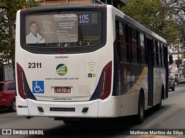 Viação Elite 2311 na cidade de Volta Redonda, Rio de Janeiro, Brasil, por Matheus Martins da Silva. ID da foto: 8219584.